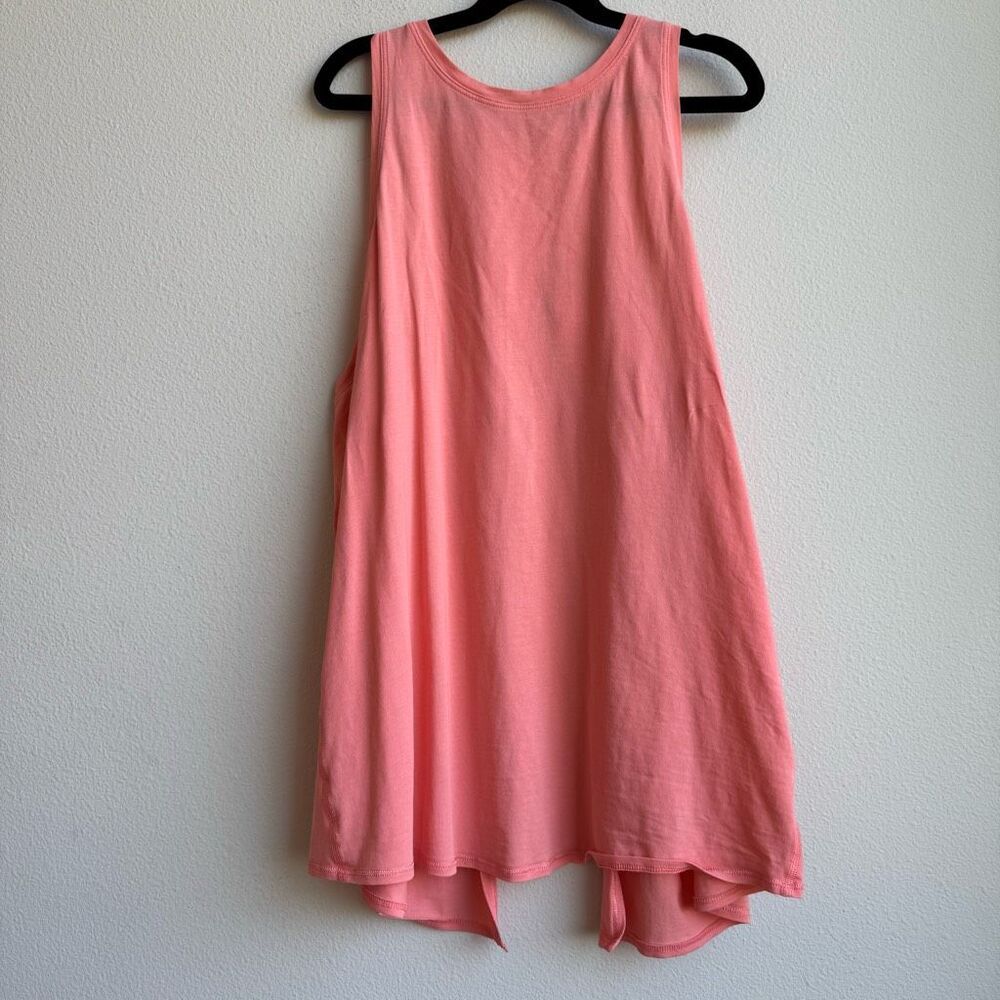 Lululemon All Tied Up Tank Light Coral Pink Pima Cotton Tie Back Size 4 Small